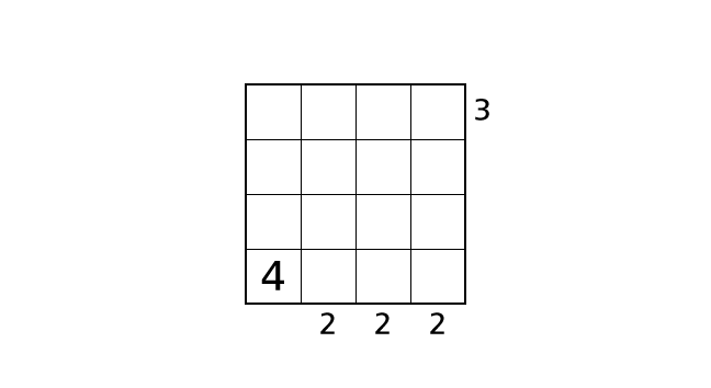 ビルディングパズルのルールと解き方 手順1-2
