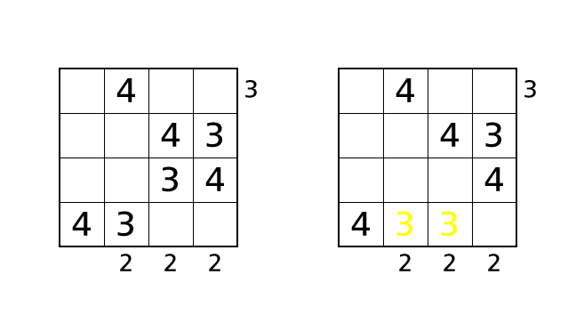 ビルディングパズルのルールと解き方 手順6-1