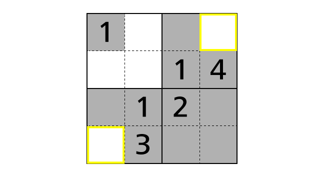 数独 4x4 のルールと解き方 手順2-1