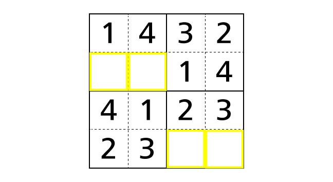 数独 4x4 のルールと解き方 手順5-1